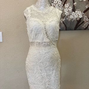 White Laced Formal Short Dress